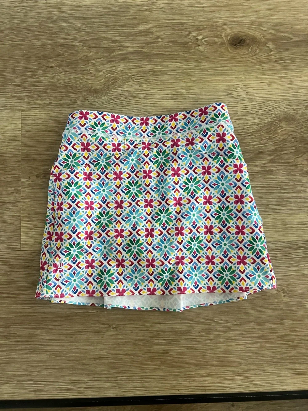 Ralph Lauren RLX Girls Golf Aim Pleated Tiles Skort Multi Youth Size Small 6